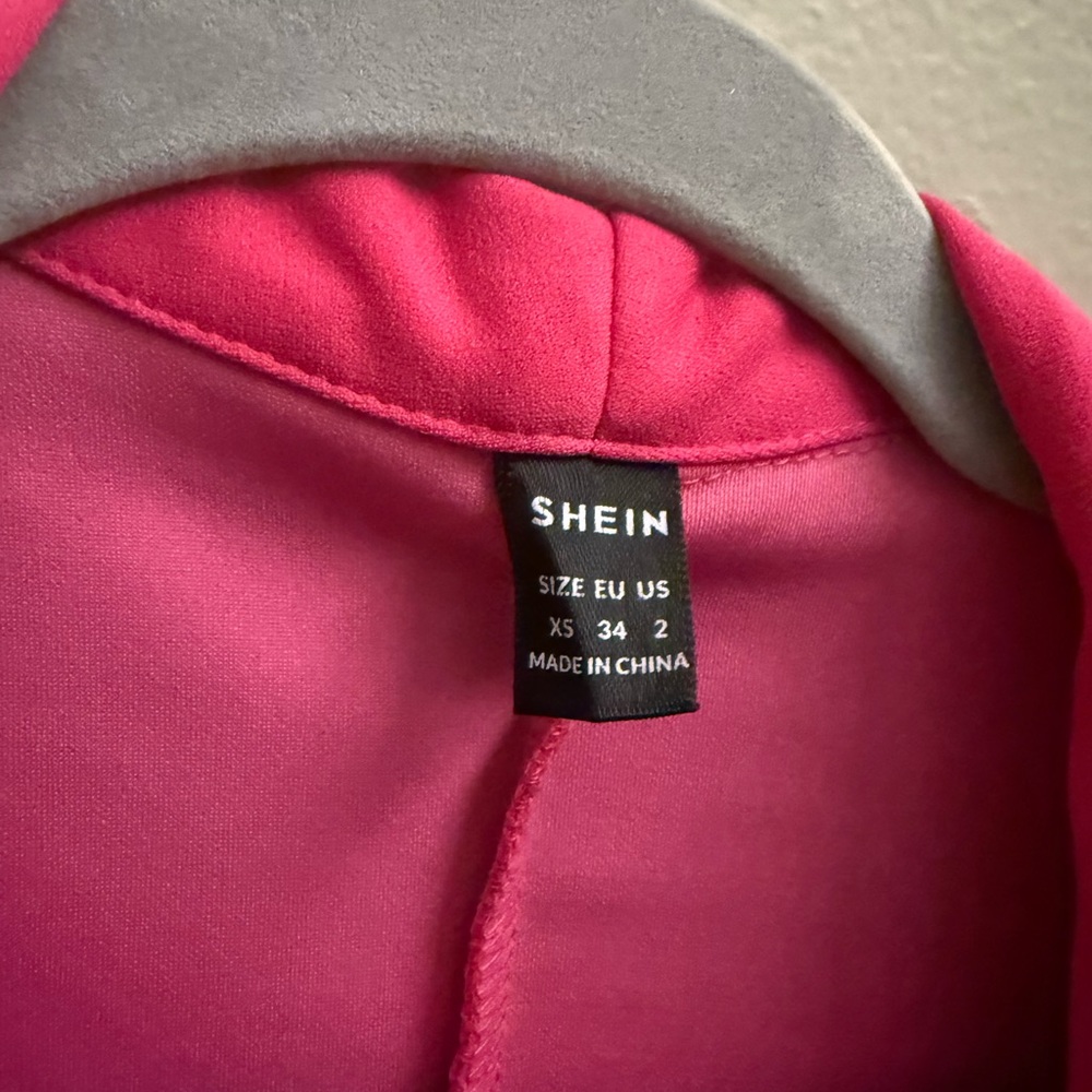 SHEIN Vibrant Pink Open Front Blazer - Picture 3 of 4